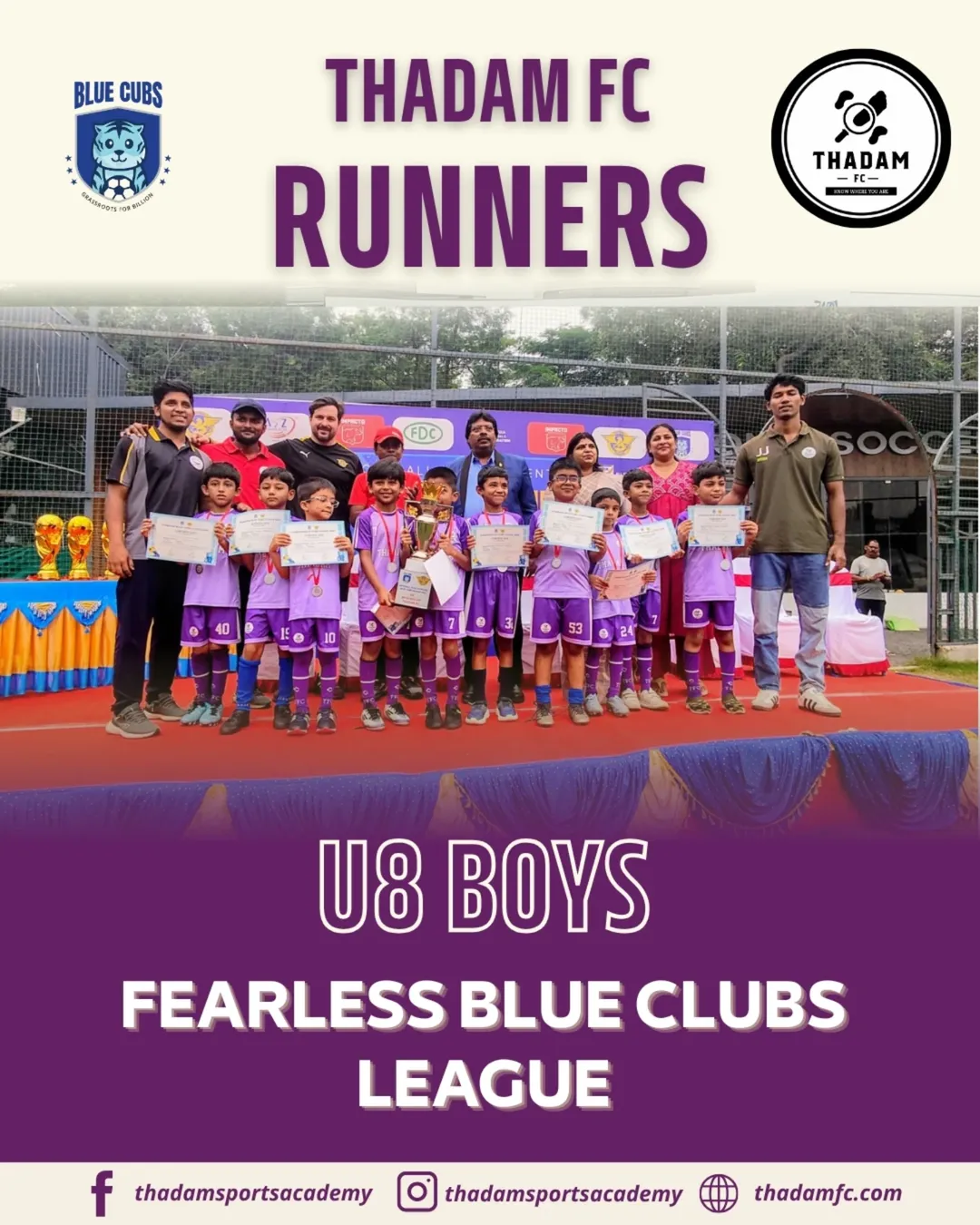 Champions across all levels! 💪⚽A proud day for Thadam FC as our young teams shine at the Fearl
