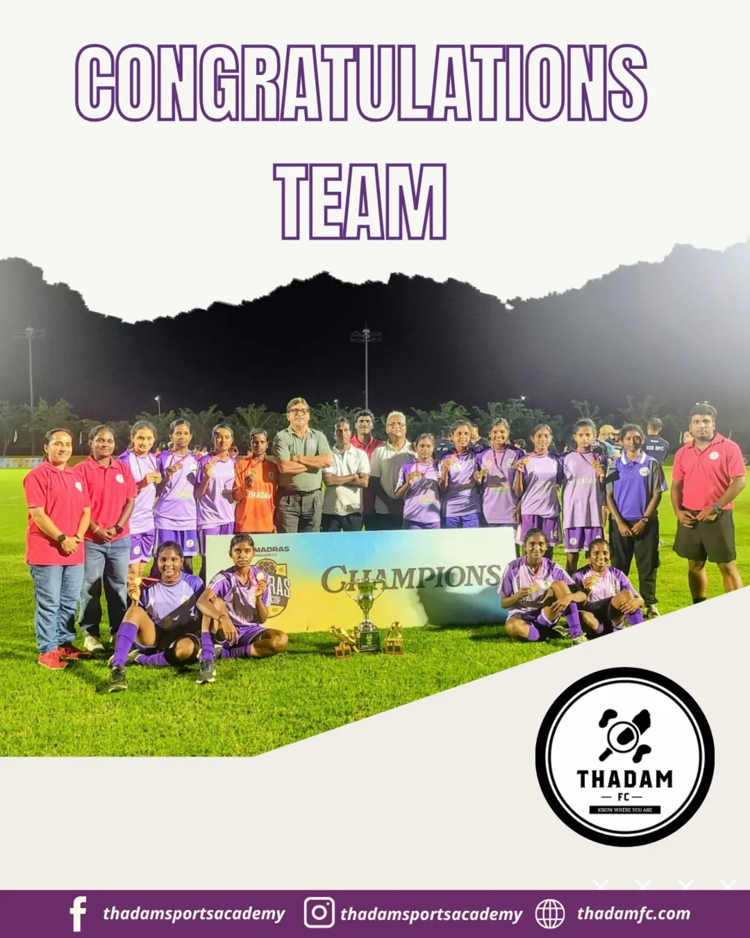 Our Thadam FC Girls’ U17 team are the Madras Super Cup 2025 Champions! 💜⚽A proud moment for th (1)