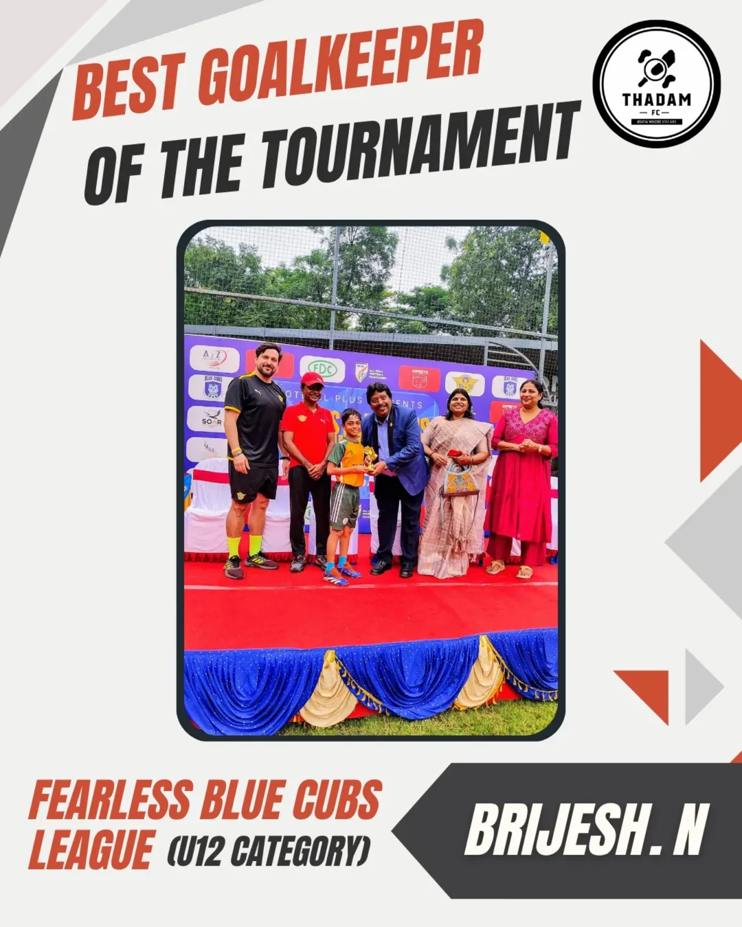 Safe hands, strong hearts! 🧤💪Proud moment for Thadam FC as our young goalkeepers shine bright